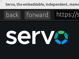 Servo nightly showing Back and Forward buttons in the minibrowser