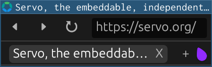 servoshell on desktop with improved tabbed browsing UI